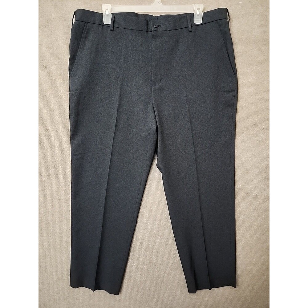 Van Heusen Traveler Dress Pants Mens 42x29 Blue Micro Pattern Straight Leg NEW